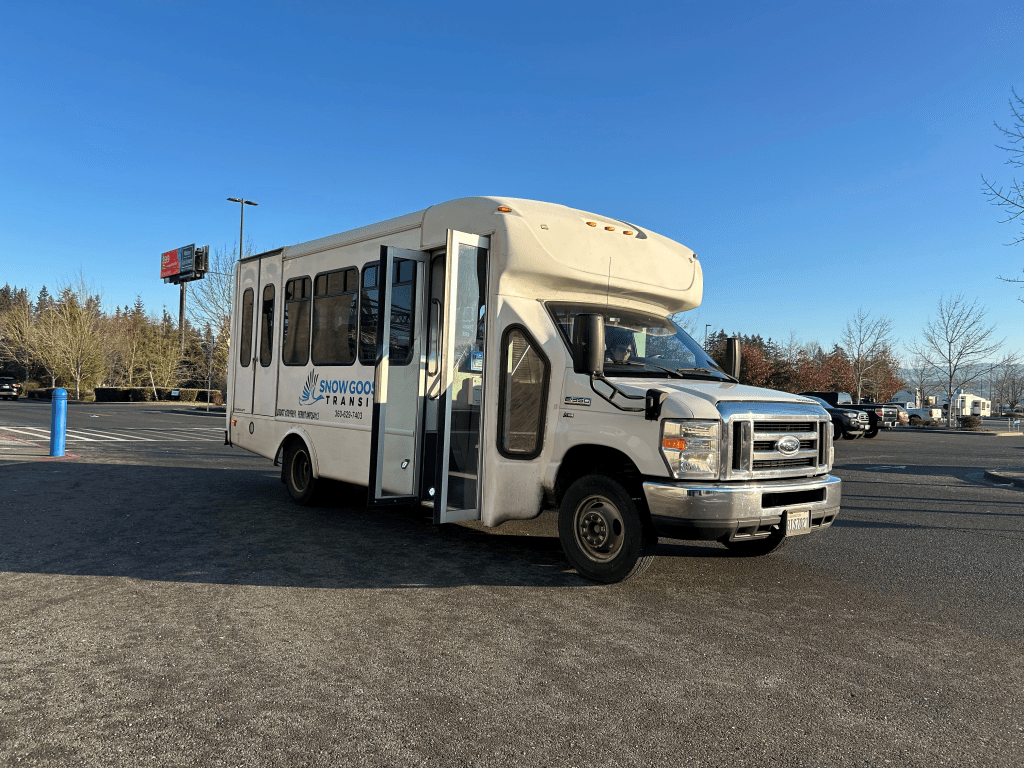 Picture of a Snow Goose Transit bus, 2025.